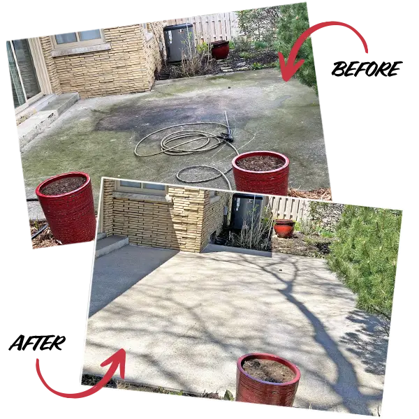 Before / After Raise Rite Concrete Pressure Washing