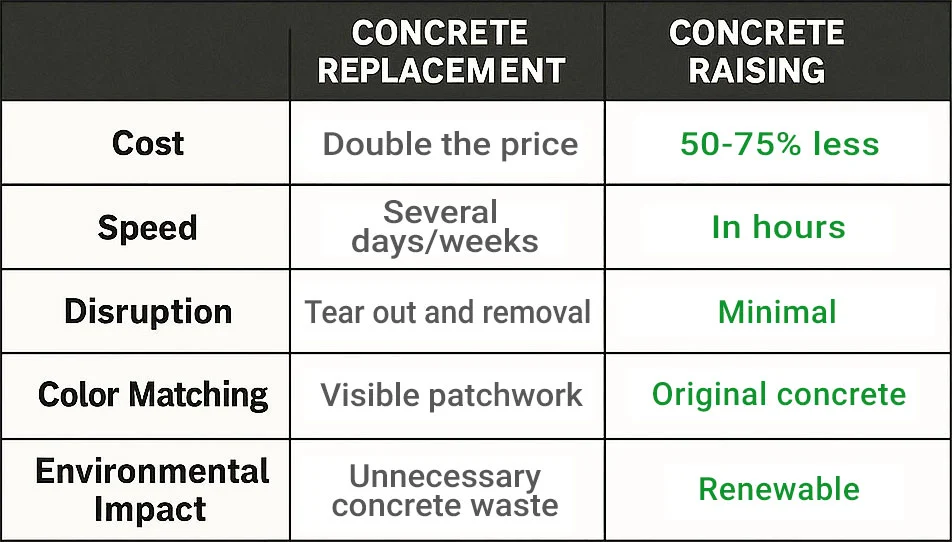 Concrete Replacement vs Concrete Raising